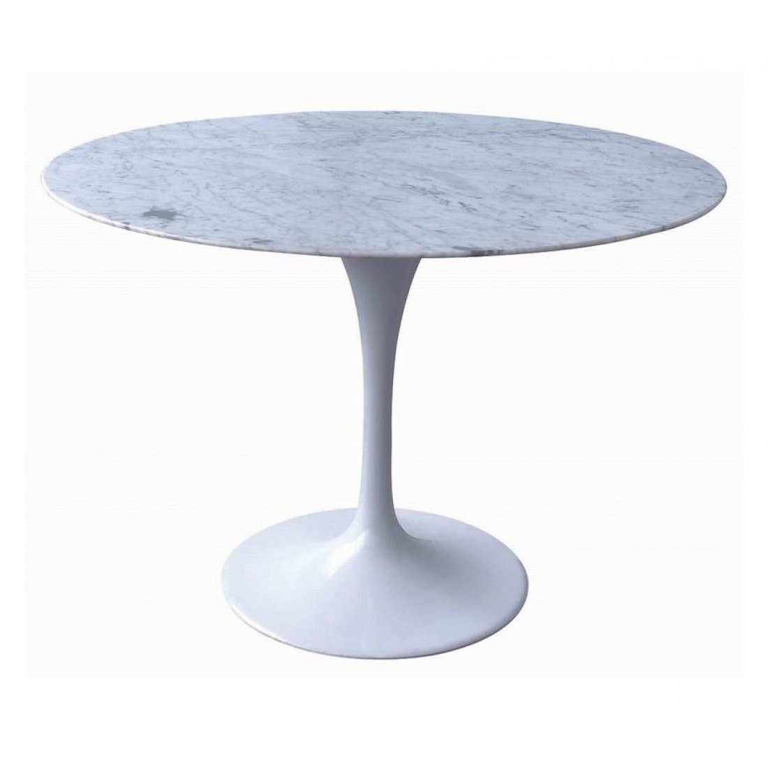 Tulip Dining Table 100cm Eero Saarinen Replica Marble Top Aluminium 1100x